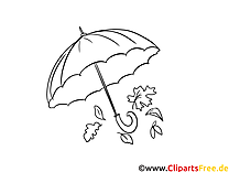 Parapluie dessins gratuits – Automne à colorier