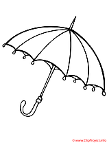 Parapluie image – Coloriage automne illustration