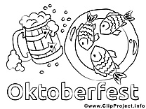 Poissons image – Coloriage automne illustration