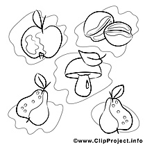 Récolte image – Coloriage automne illustration