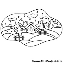 Village clip art gratuit – Automne à imprimer