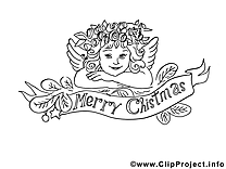 Ange image – Coloriage noël illustration