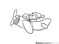 Avion clipart gratuit – Avent à colorier