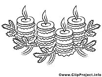 Bougies image gratuite – Noël à colorier