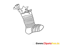 Chaussette clipart – Avent dessins à colorier