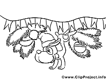 Chien clip art – Avent image à colorier