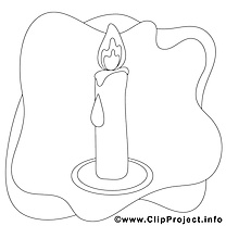 Clip art gratuit bougie – Avent à colorier