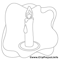 Clip art gratuit bougie – Avent à colorier