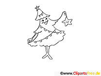 Étoile sapin image – Coloriage avent illustration