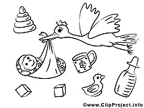 Bébé cliparts illustration coloriage à télécharger 