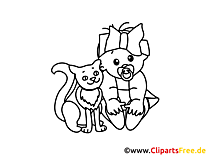 Chat clipart – Bébé dessins à colorier