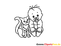 Chat image – Bébé images à colorier