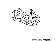 Illustration bébé à colorier à télécharger