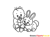 Lapin cliparts gratuis – Bébé à imprimer