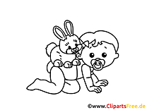 Lapin image – Coloriage bébé illustration