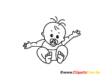 Tétine clipart gratuit – Bébé à colorier