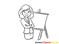 Dessins à colorier femme d'affaire – Bureau clipart