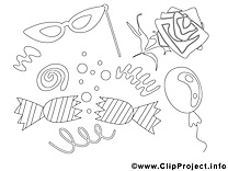 Fête image – Coloriage mardi gras illustration