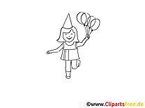 Fille clip art gratuit – Mardi gras à imprimer