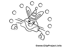 Lapin image – Mardi gras images à colorier