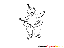 Ours clip art – Mardi gras image à colorier