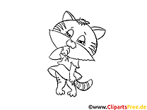 Chats à colorier clipart gratuit à télécharger