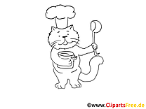 Cuisinier dessin – Chats gratuits à imprimer