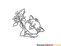 Fleur clipart – Chats dessins à colorier