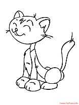 Le chaton amusant coloriage