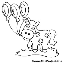 Ballons clip art gratuit – Cheval à imprimer