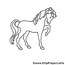 Cavale dessin – Coloriage cheval à télécharger