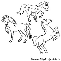 Chevaux clipart – Cheval dessins à colorier