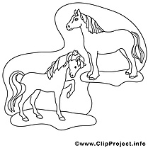 Chevaux dessins gratuits – Cheval à colorier