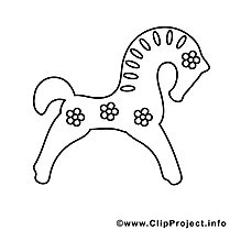 Clip art gratuit figure – Cheval à imprimer