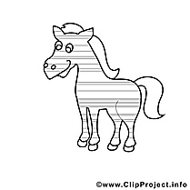 Clipart cavale – Cheval dessins à colorier