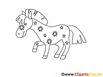 Dessin gratuit poney – Cheval à colorier