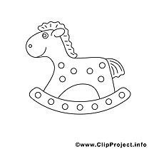 En bois clip art gratuit – Cheval à colorier