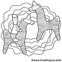 Figures dessin à télécharger – Cheval à colorier