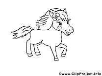 Jolie cheval image – Coloriage cavale illustration