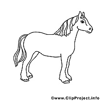 Jument clipart gratuit – Cheval à colorier