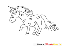 Licorne cliparts gratuis – Cheval à imprimer