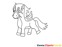 Pégase dessin – Coloriage cheval à télécharger