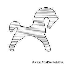 Silhouette image à télécharger – Cheval à colorier