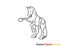 Sur pattes arrières dessin – Coloriage cheval à télécharger