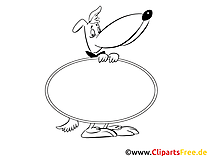 Cadre image – Coloriage chien illustration