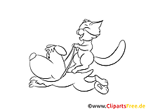 Coloriage chien chat image à télécharger