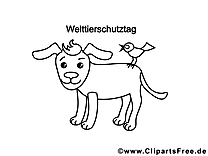 Coloriage chien illustration à télécharger