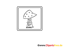 Champignon clipart gratuit – Divers à colorier