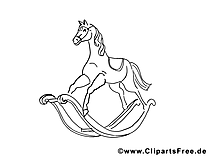 Cheval en bois dessin – Divers à colorier