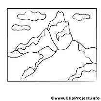 Coloriage montagne divers image à télécharger